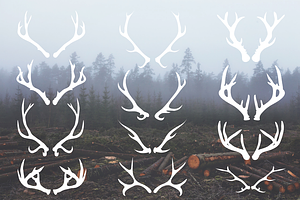 Deer Antlers - 12 Hand Drawn Vectors