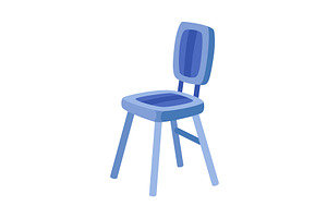 A Stylish Blue Chair Designed, an Object Illustration by Things for designers