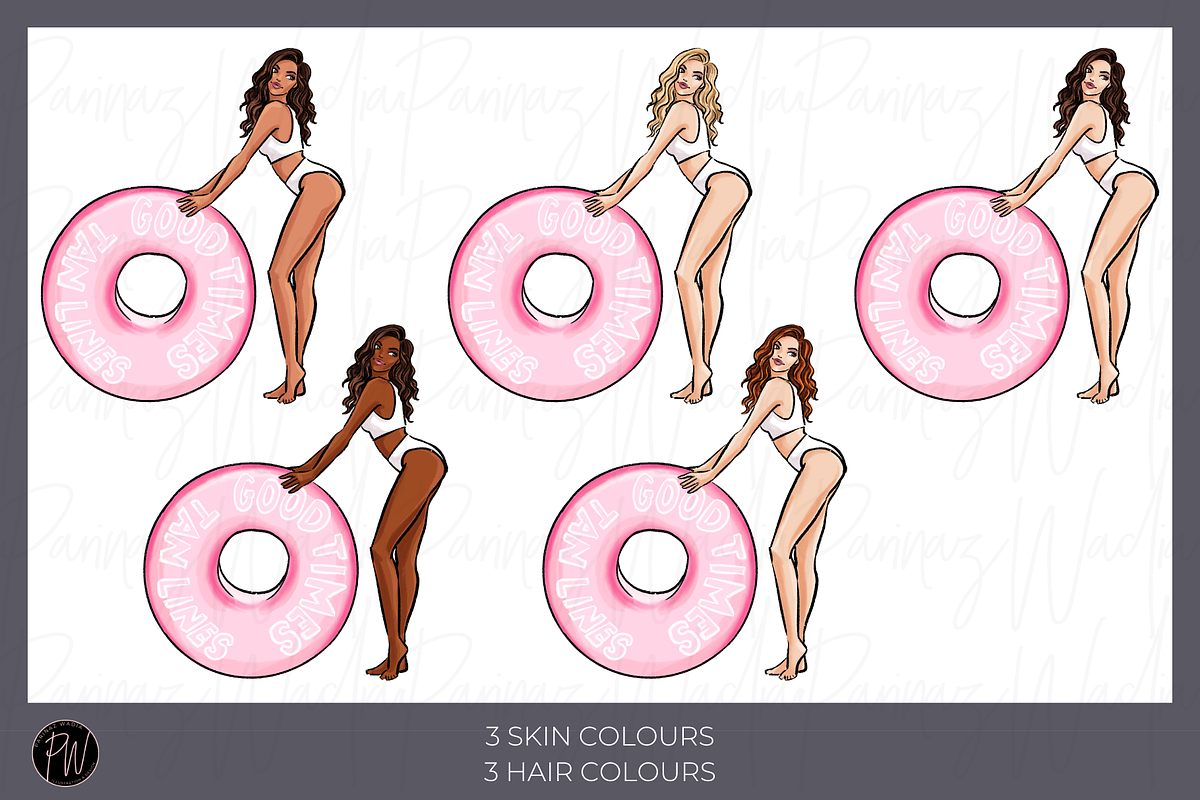 Pool party fashion clipart png, an Illustration by Parinaz Wadia Design (Photo 4 of 9)