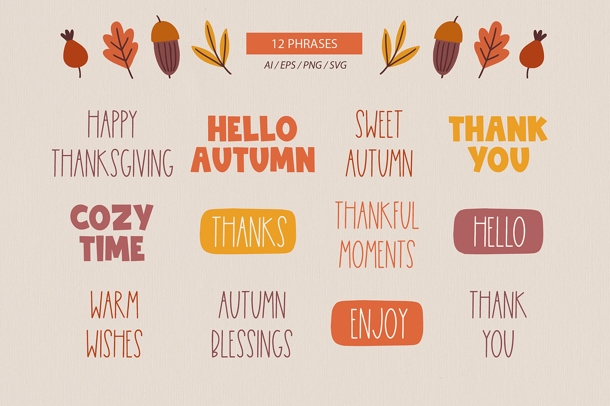 Happy Thanksgiving Kit, a Seasonal Illustration by miumiu (Photo 6 of 15)