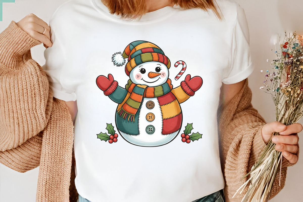 Patchwork Snowman Png, Merry Christm, an Illustration by Designking (Photo 2 of 6)