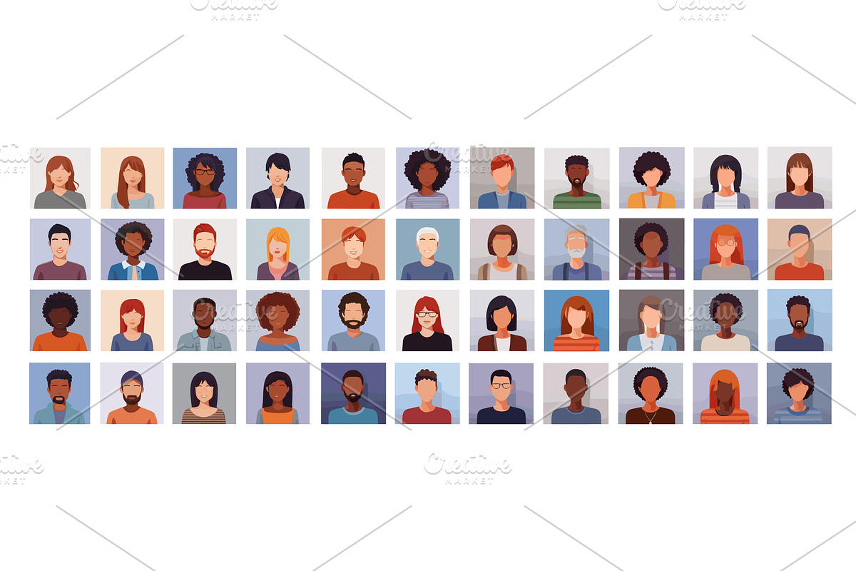 Diverse people portraits avatars, an Object Illustration by Onyx