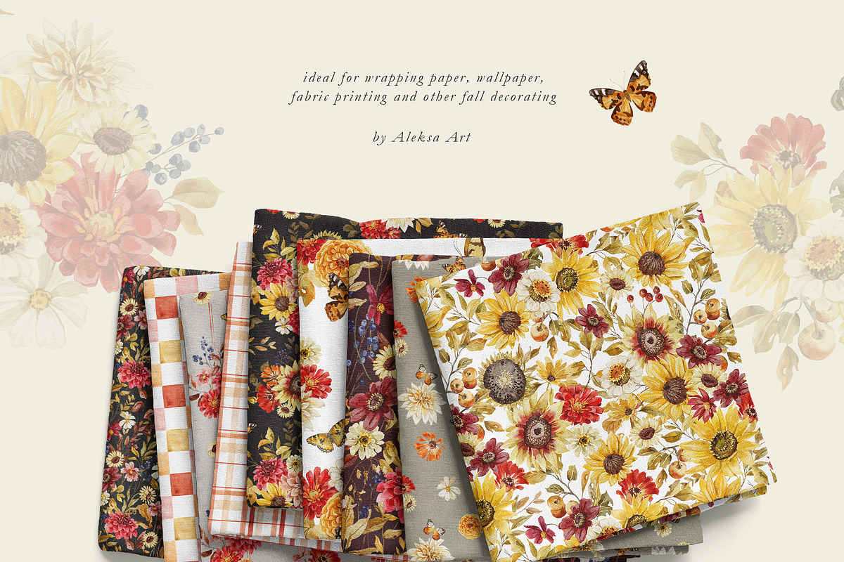Warm Autumn - watercolor collection, a Seasonal Illustration by AleksaArt (Photo 15 of 17)