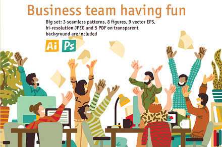 Business team having fun set, a Wallpaper Graphic by Crowhouse