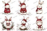 Whimsical Christmas Rabbit Clipart, an Illustration by DreamArtGraphic (Thumbnail 3 of 5)