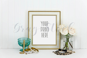 Feminine Cream Frame Mock Up