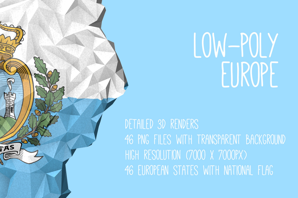 46 Low-Poly European Maps/FLags, an Illustration by Lukino (Photo 2 of 4)