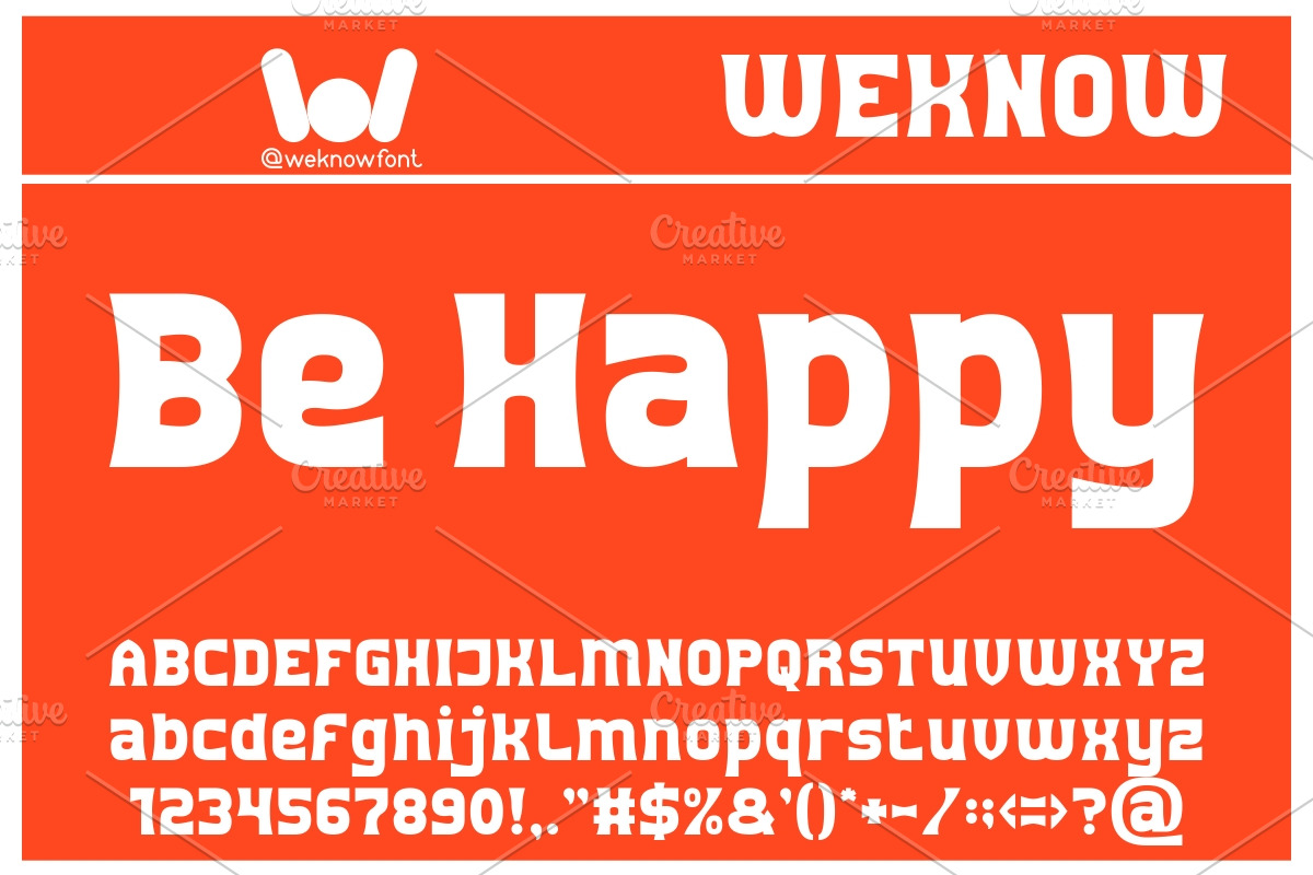 Be Happy font, a Font by weknow (Photo 1 of 6)