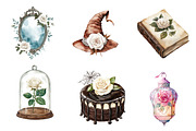 Brown Halloween & White Roses Clipar, an Illustration by CreationArt (Thumbnail 2 of 5)