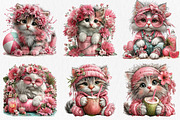 Whimsical Summer Cats Clipart, an Animal Illustration by Libby Wishes (Thumbnail 2 of 3)