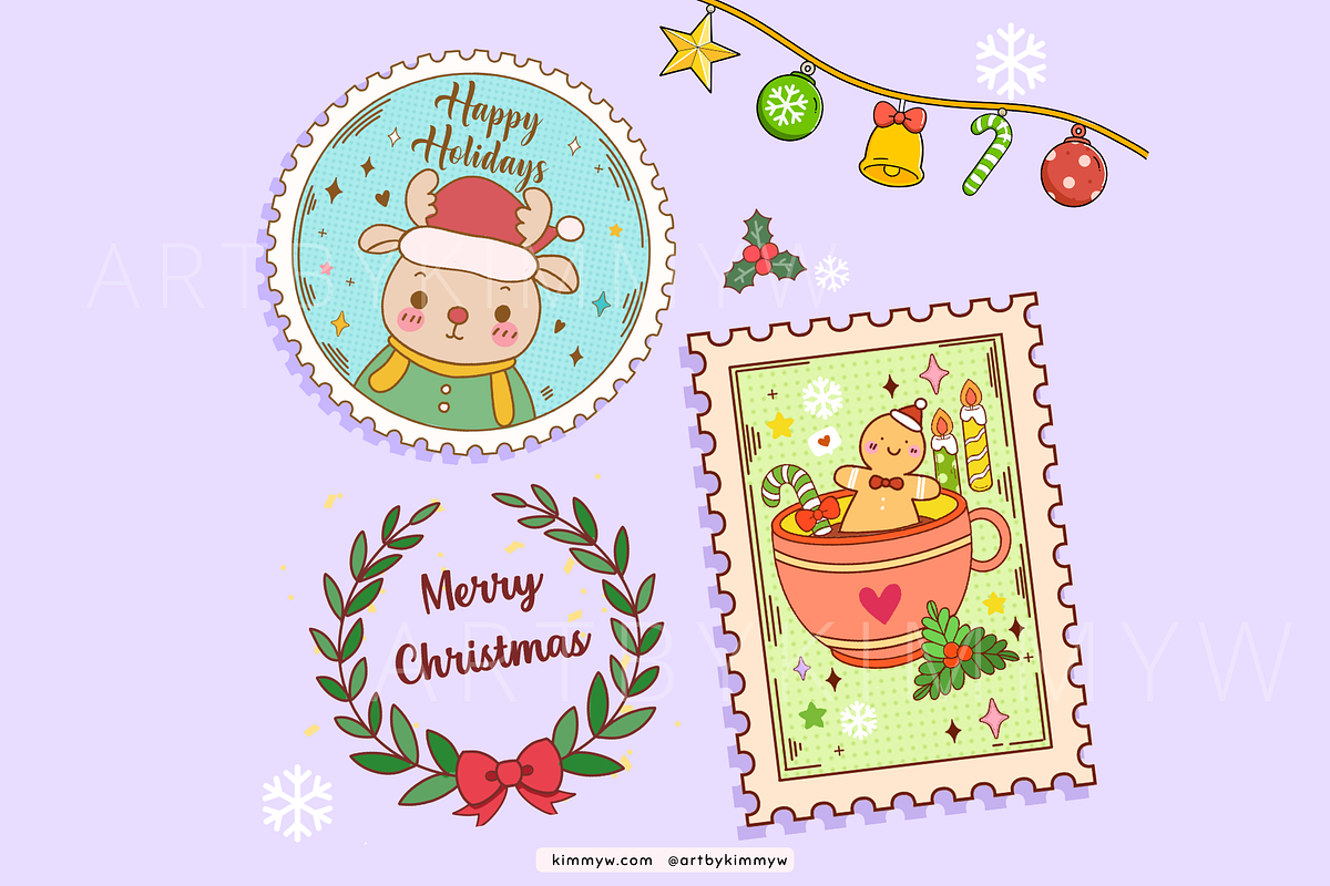 Procreate Kawaii Christmas Brushes, a Brush Add-On by Artbykimmyw (Photo 3 of 6)
