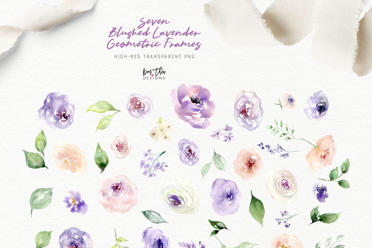 Blushed Lavender Floral Set, an Illustration by Kim Thoa Designs (Photo 9 of 10)