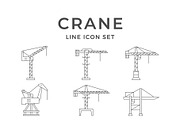 Set line icons of crane, an Outline Icon by motorama (Thumbnail 1 of 2)