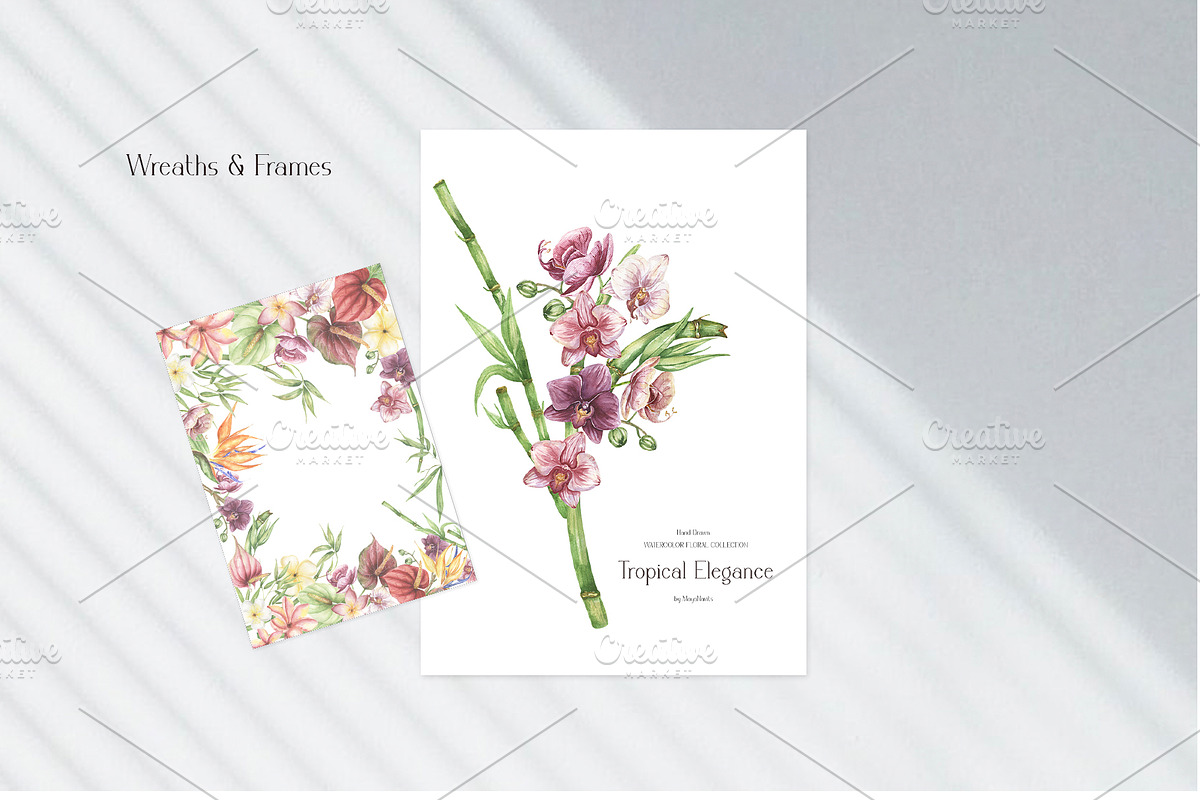 Watercolor Tropical Elegance, a Decorative Illustration by MayaNavits (Photo 3 of 9)