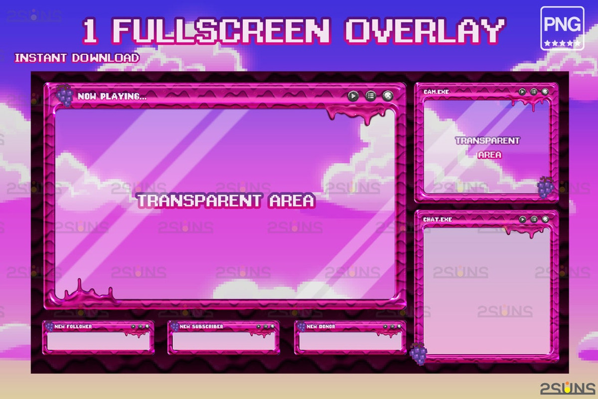 Kawaii twitch overlay package, a Social Media Template by 2SUNS (Photo 3 of 3)