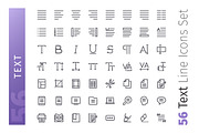 Text Line Icons Set, an Outline Icon by Voysla's Shop (Thumbnail 2 of 4)