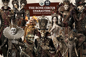 The Bone Circus Characters Cliparts, a Decorative Illustration by ThatsDesignArt