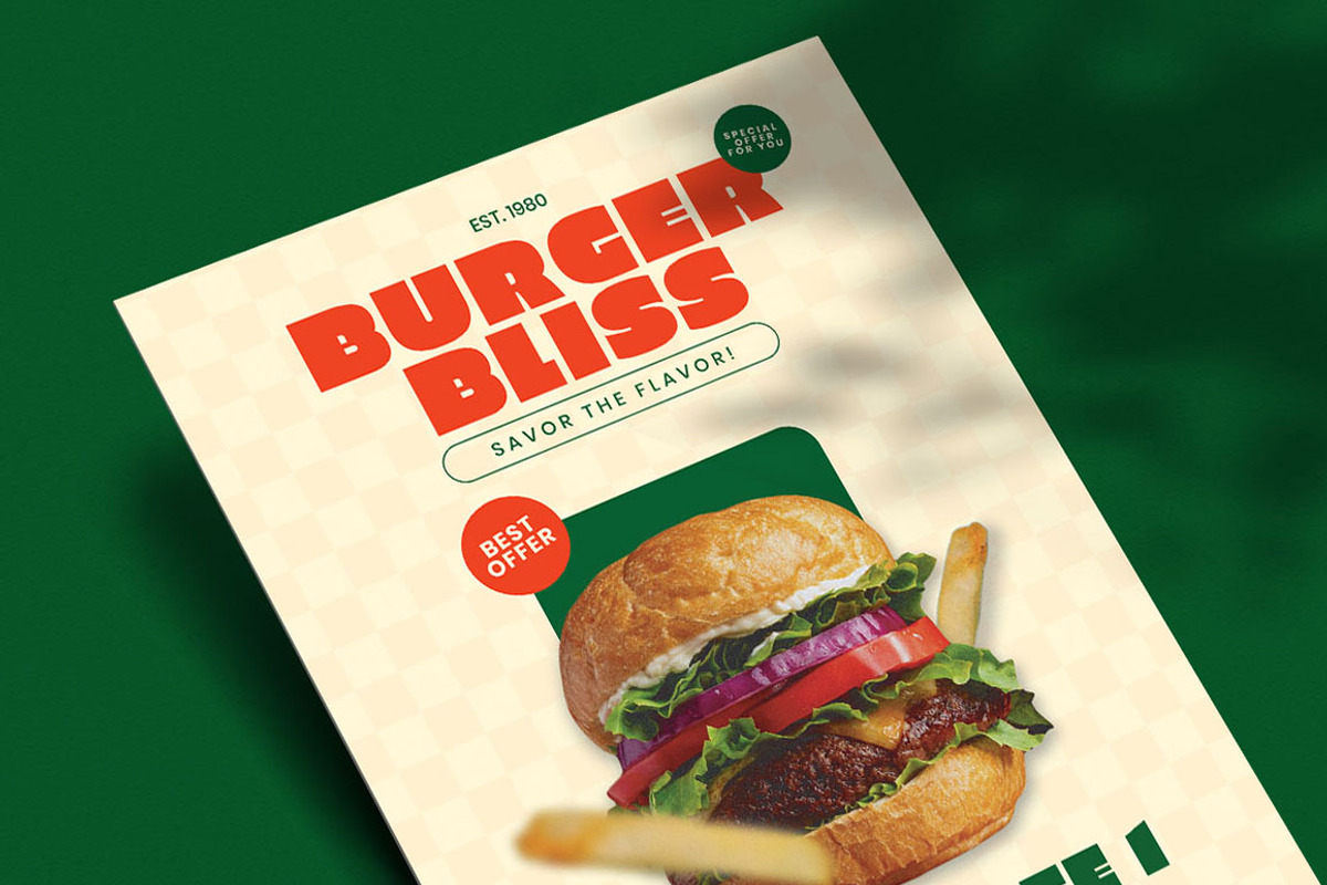 Burger Restaurant Retro Style, a Flyer Template by Attype (Photo 4 of 4)
