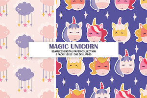 Magic Unicorn Seamless Digital Paper