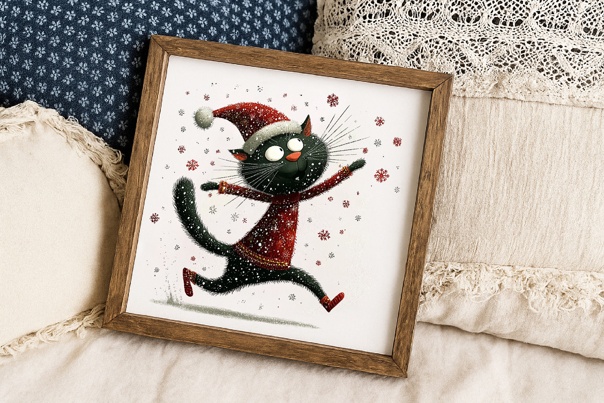 Quirky Christmas Cats Clipart, an Illustration by Libby Wishes (Photo 3 of 7)