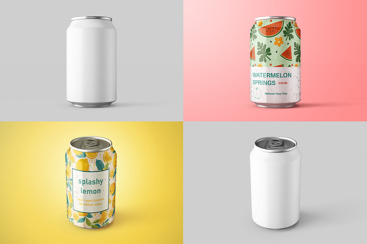 Drink Can 330ml PSD Mockup Set, a Packaging Mockup by Remnand Studio (Photo 9 of 13)