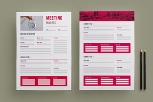 Meeting Minutes Template Layout, a Stationery Template by MightyDesign