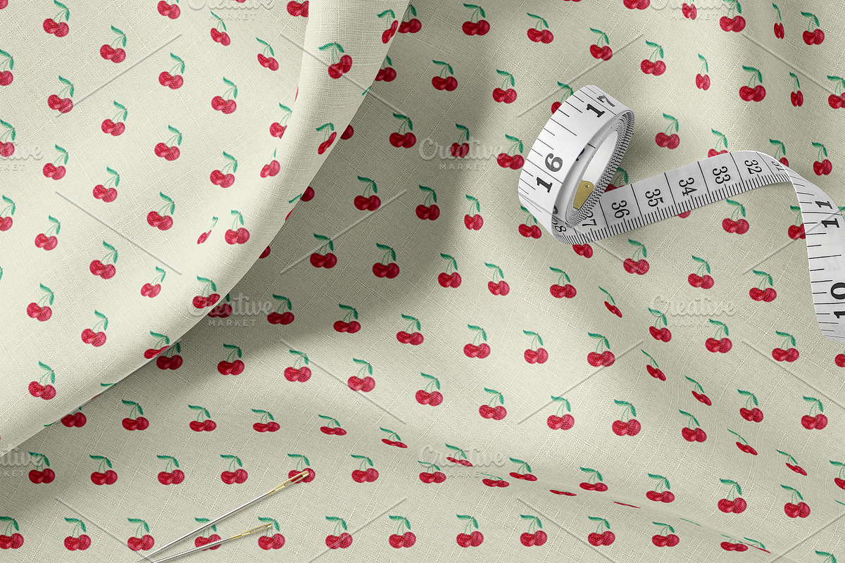 Watercolor Cherries Seamless Pattern, a Pattern Graphic by Oksana Dovhopol Art (Photo 7 of 11)