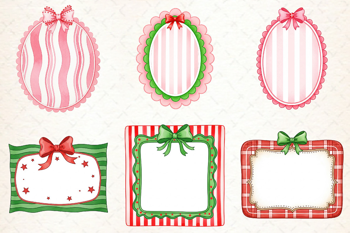 Christmas Coquette Frame Clipart, an Illustration by Libby Wishes (Photo 5 of 8)
