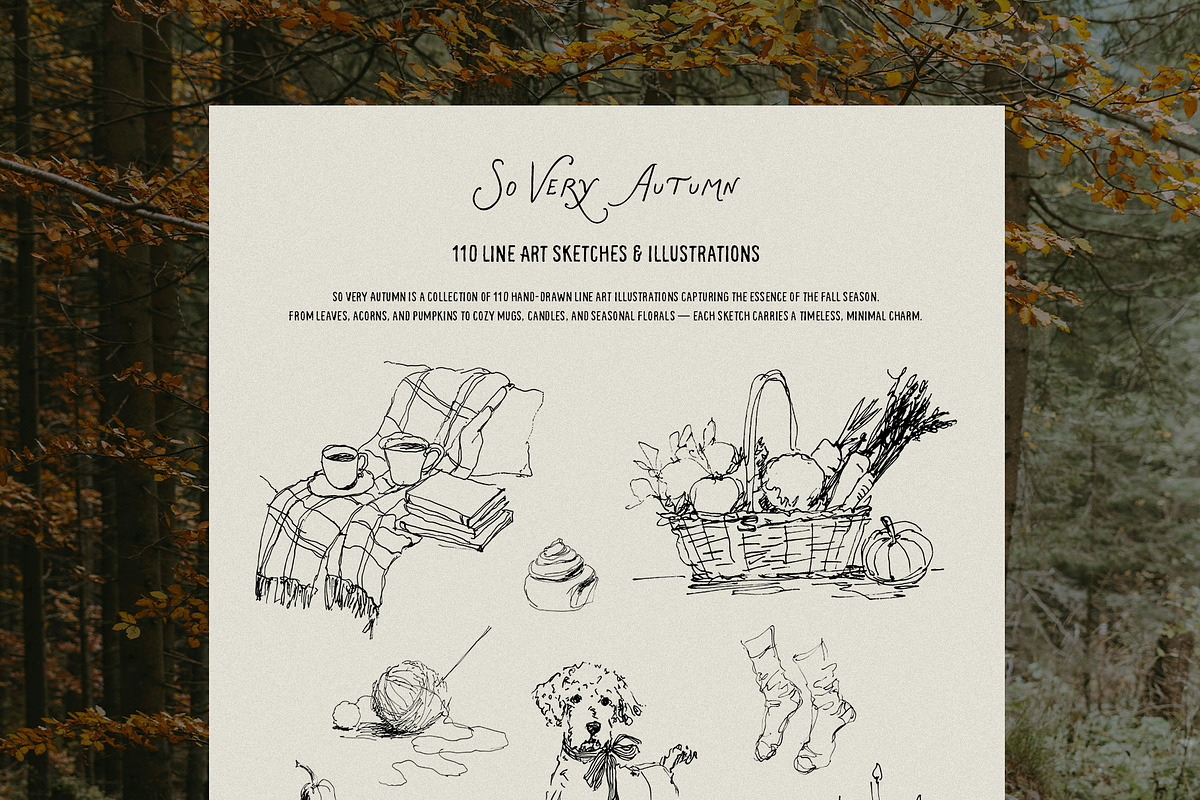 So Very Autumn: Line Art Clipart, a Seasonal Illustration by Purple (Photo 2 of 15)