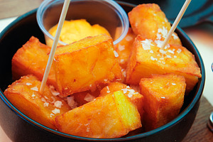 spanish patatas bravas and ensaladilla rusa, a Photo by Nito
