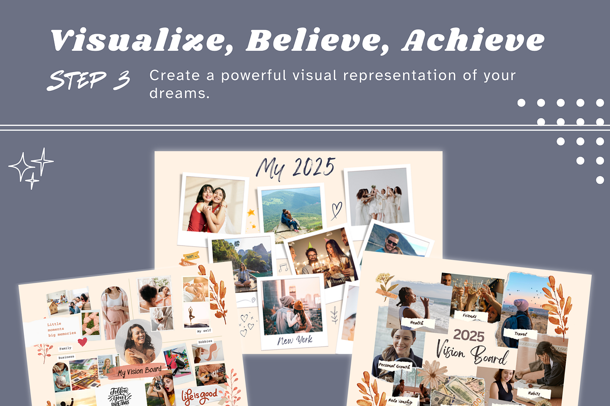 2025 Vision Board Kit Printable, a Card Template by Climbwithelevator (Photo 4 of 10)