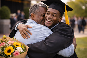 Graduation celebration with joyful e, a Photo by Dvoevnore photos