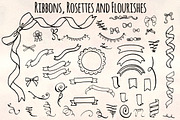 Ribbons Rosettes Flourishes Bundle, an Illustration by Violet LeBeaux (Thumbnail 1 of 4)
