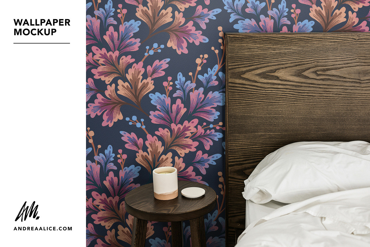 Wallpaper Mockup - Bedside 03, a Household Mockup by Andrea Muller (Photo 1 of 6)