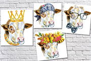 Watercolor white bull, an Animal Illustration by Watercolor fantasy (Thumbnail 4 of 5)