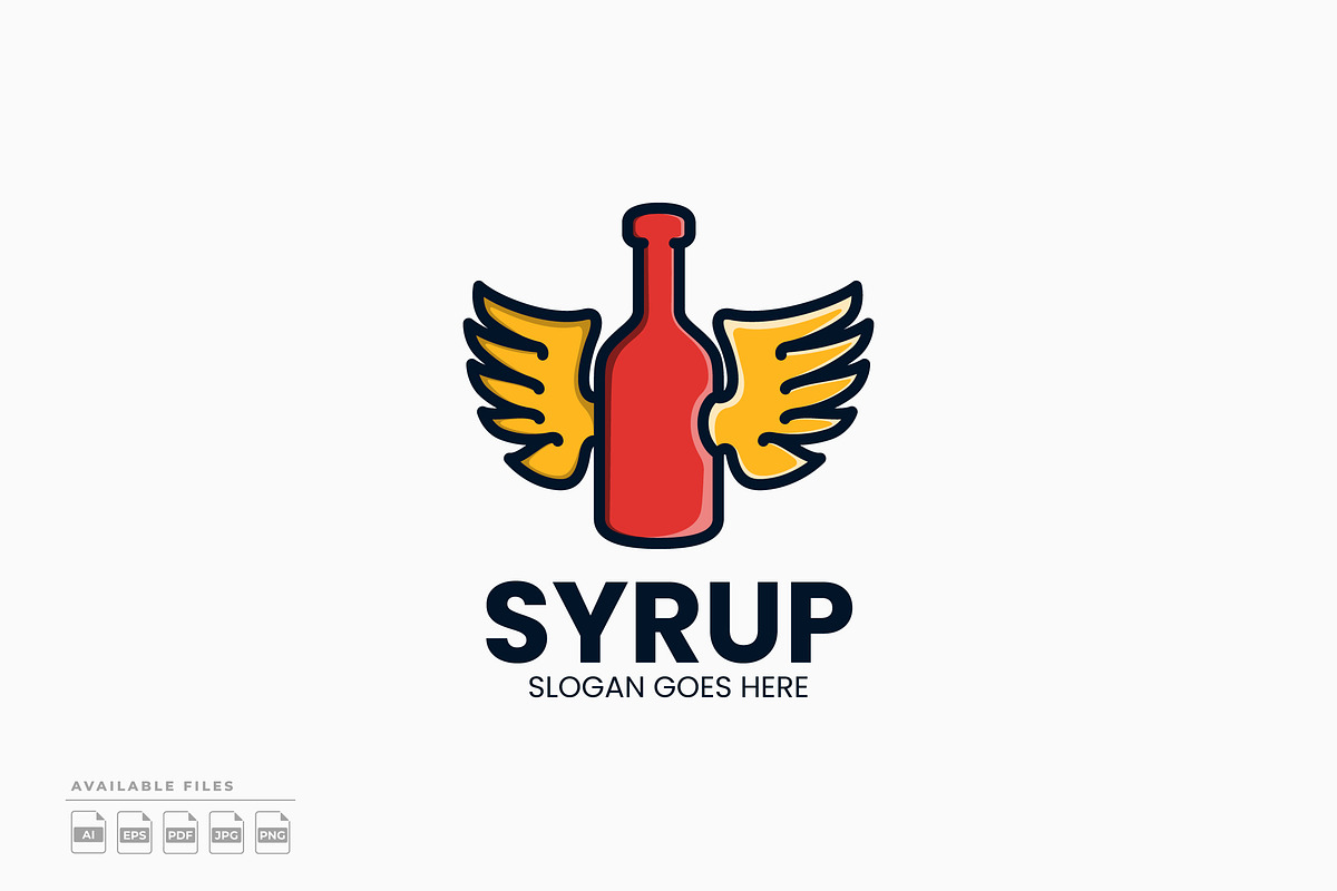 Wings Syrup Logo, a Branding & Logo Template by Zeer Graphic