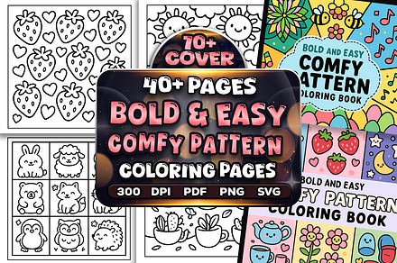 Bold Easy Comfy Pattern Coloring, an Object Illustration by Craftsbeefy