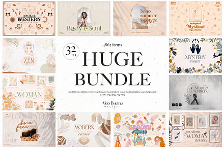 HUGE bundle 32 in 1, an Animal Illustration by Mio Buono