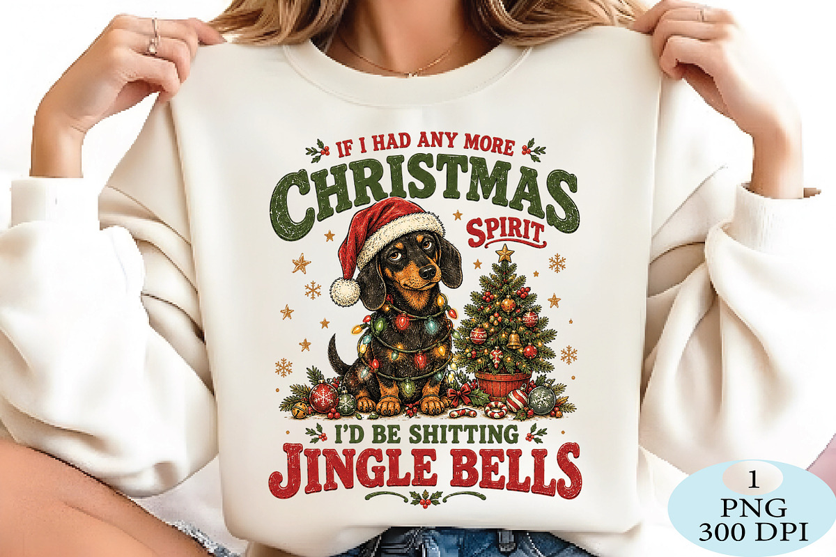 Christmas Dachshund Jingle Bells PNG, a Seasonal Illustration by Daily.Designs (Photo 2 of 5)
