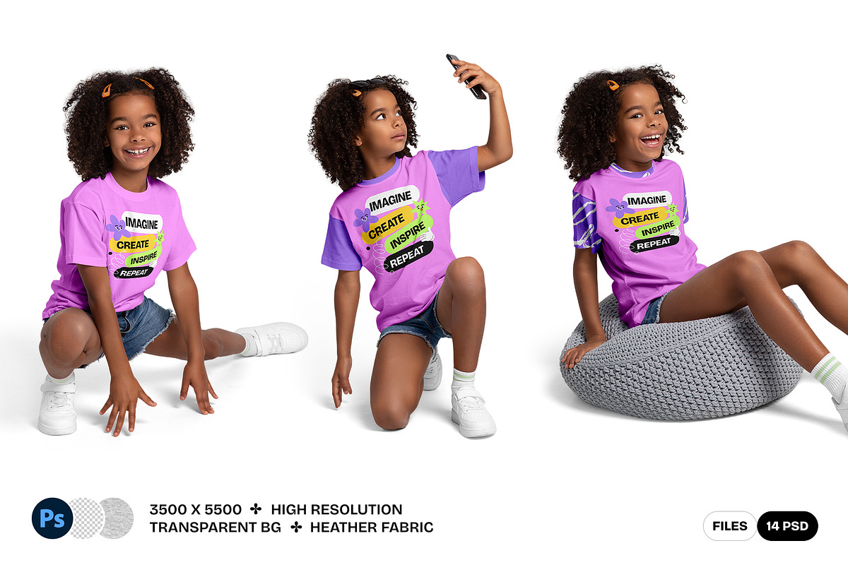 African Kids Girl T-Shirt Mockups, a Shirt Mockup by Hi, Mock-Up! (Photo 8 of 10)