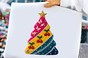 Colorful Glitter Yarn Christmas Tree, an Illustration by DreamCafeArt (Thumbnail 1 of 3)