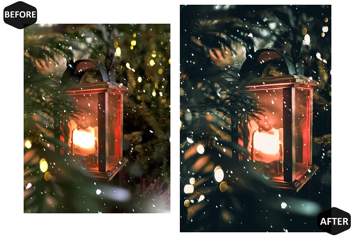 12 Festive Xmas Photoshop Actions, an Action Add-On by Hue Palettte Studio (Photo 5 of 8)