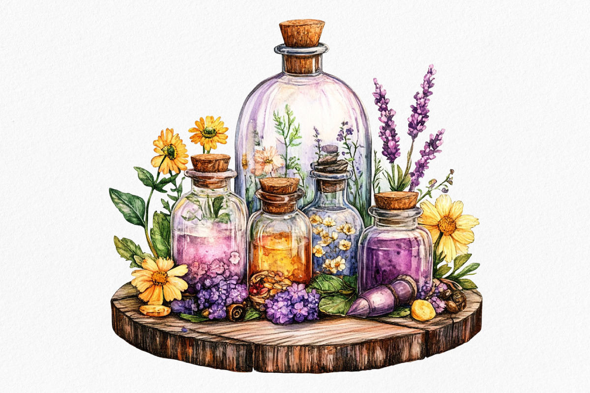 Watercolor Toile Witch Clipart, an Illustration by Canvas Craft (Photo 7 of 8)