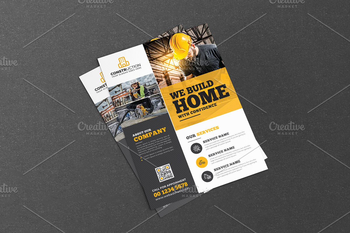 Construction Flyer, a Flyer Template by GraphicsBurg (Photo 2 of 2)