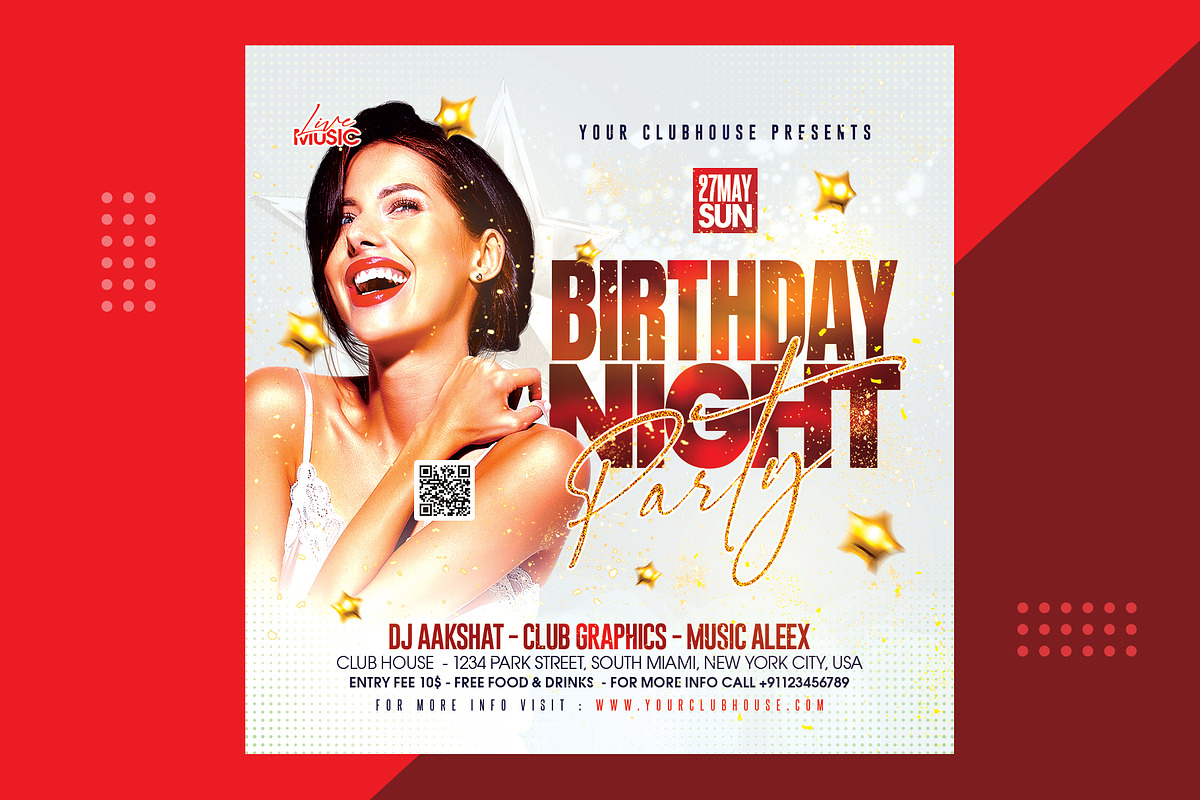 Birthday Night Party, a Flyer Template by MithilaCreation (Photo 4 of 7)