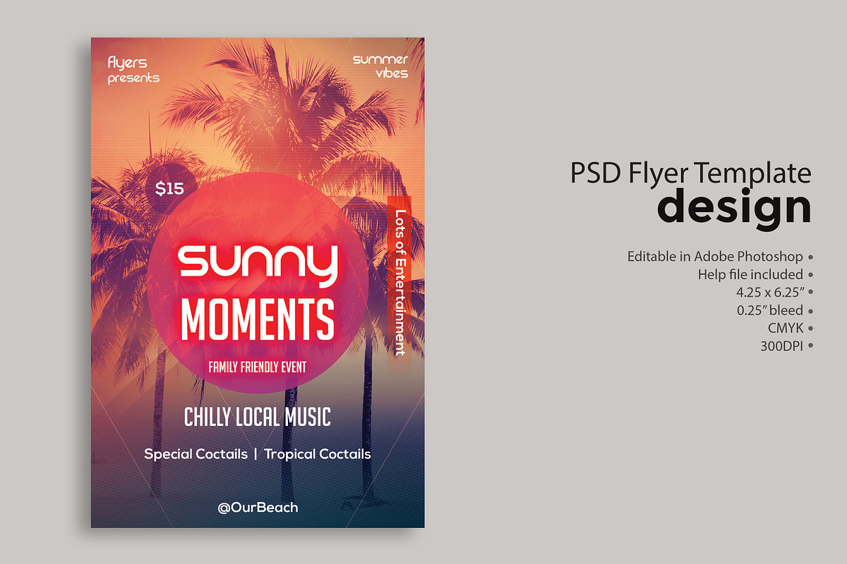 Sunny Moments PSD Flyer Template, a Flyer Template by Naim Selmani (Photo 1 of 3)