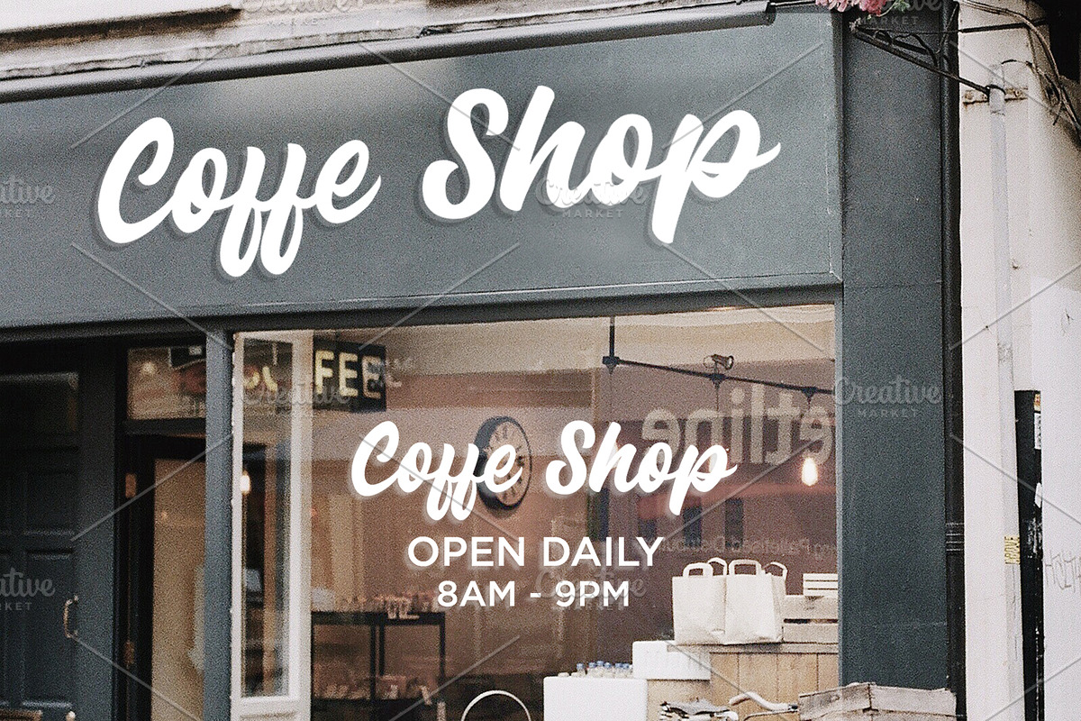 Store front Signage Logo Mockup, an Advertising Mockup by Nahar_std (Photo 4 of 6)