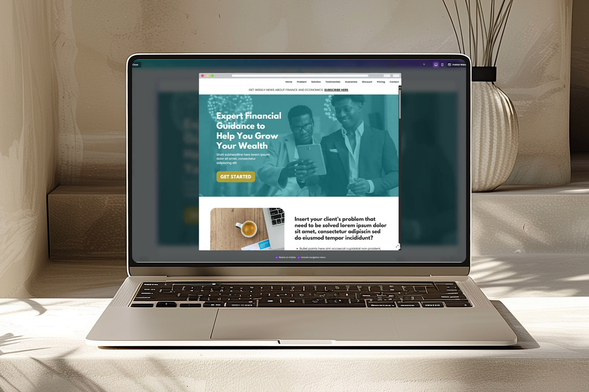 Finance Sales Page, a Landing Page Template by Creatif Foundry (Photo 2 of 7)