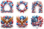 Memorial Day Balloon Arch Clipart, a Seasonal Illustration by DreamArtGraphic (Thumbnail 3 of 4)