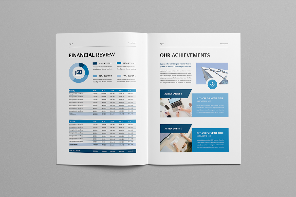Annual Report | Canva, MS Word, Indd, a Brochure Template by Leaflove (Photo 7 of 10)